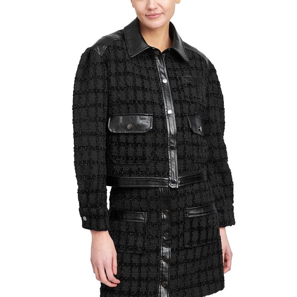 En Saison 'Melbrooke' Black Mixed Media Jacket Size S